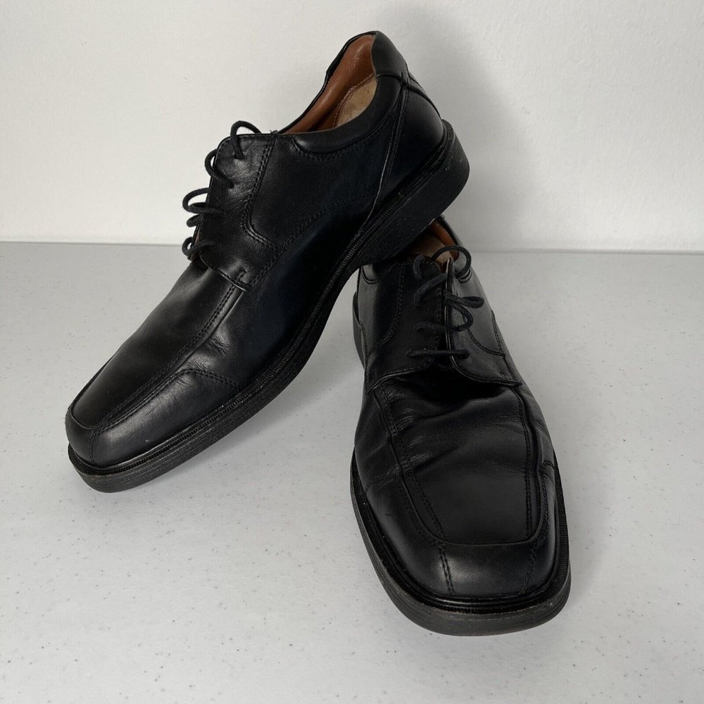 Johnston Murphy Men 11 M Shoes Leather Pattison 20-1957 Black Sheepskin Oxford